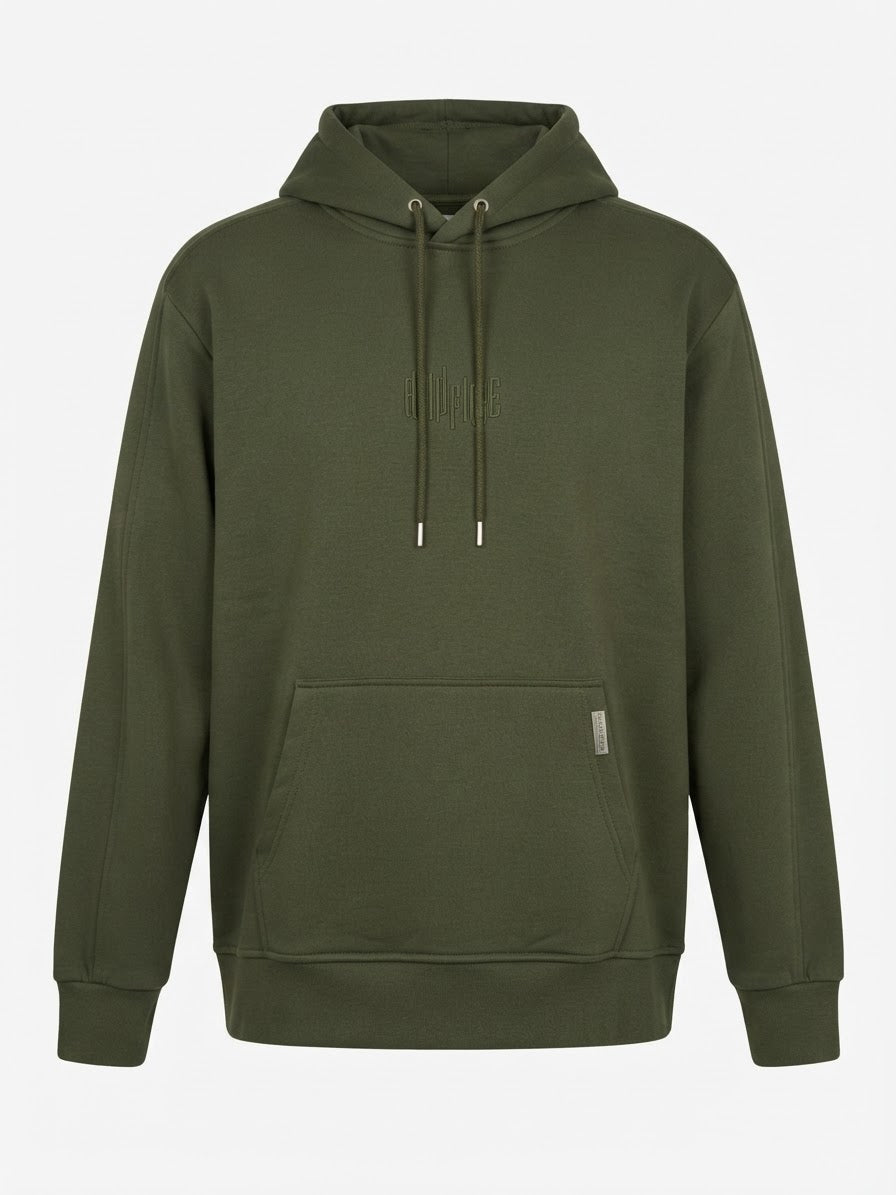 AR10FACE — "DECISIVE STEP" Slim-Fit Hoodie (Olive Green)