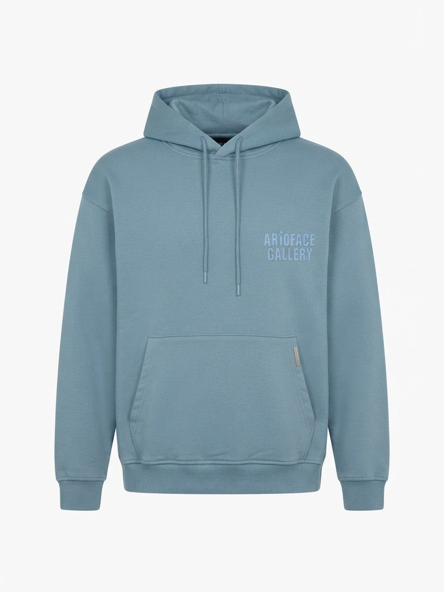 AR10FACE — "DECISIVE STEP" Oversized Hoodie (Prada Blue)