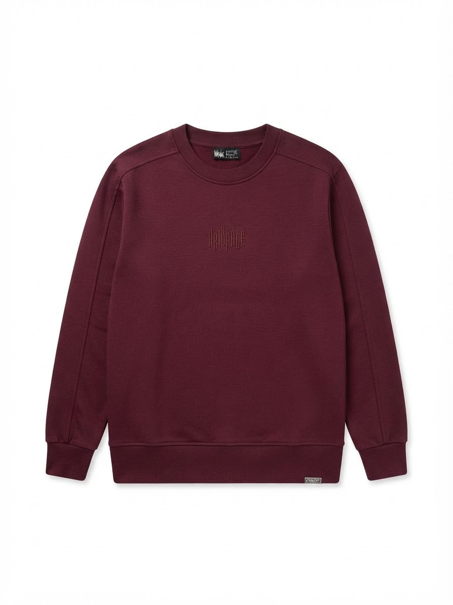 AR10FACE — "DECISIVE STEP" Slim-Fit Sweatshirt (Burgundy)