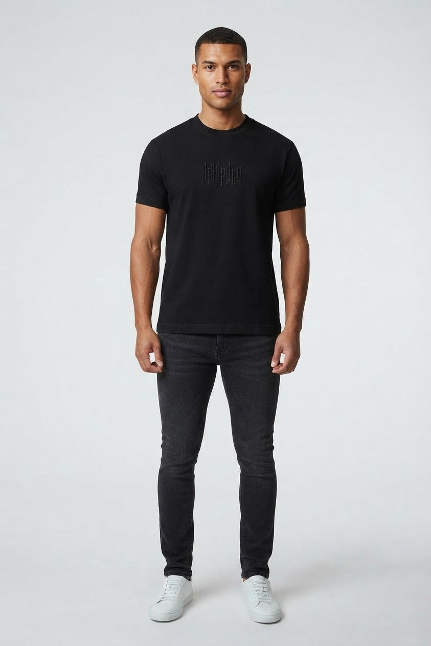 AR10FACE Black Regular Fit T-Shirt