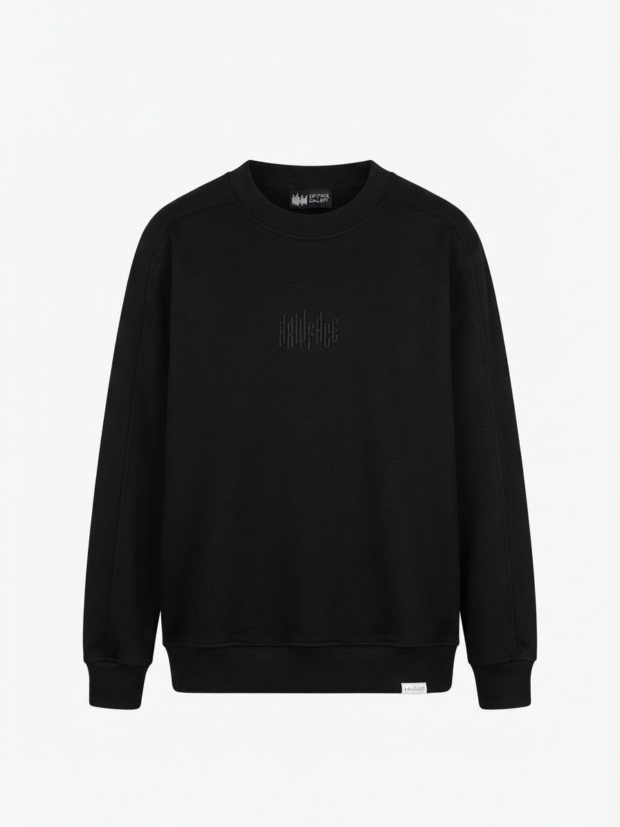 AR10FACE — "DECISIVE STEP" Slim-Fit Sweatshirt (Black)