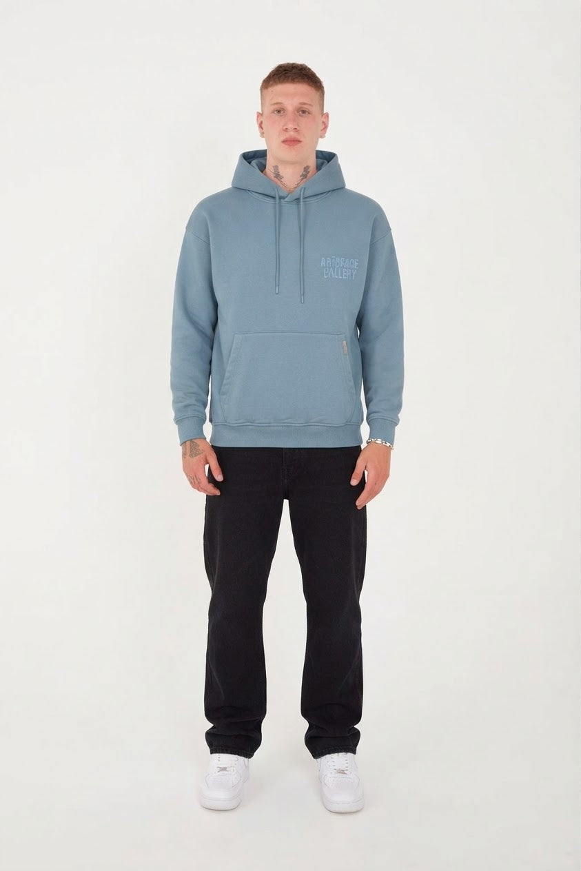 AR10FACE — "DECISIVE STEP" Oversized Hoodie (Prada Blue)
