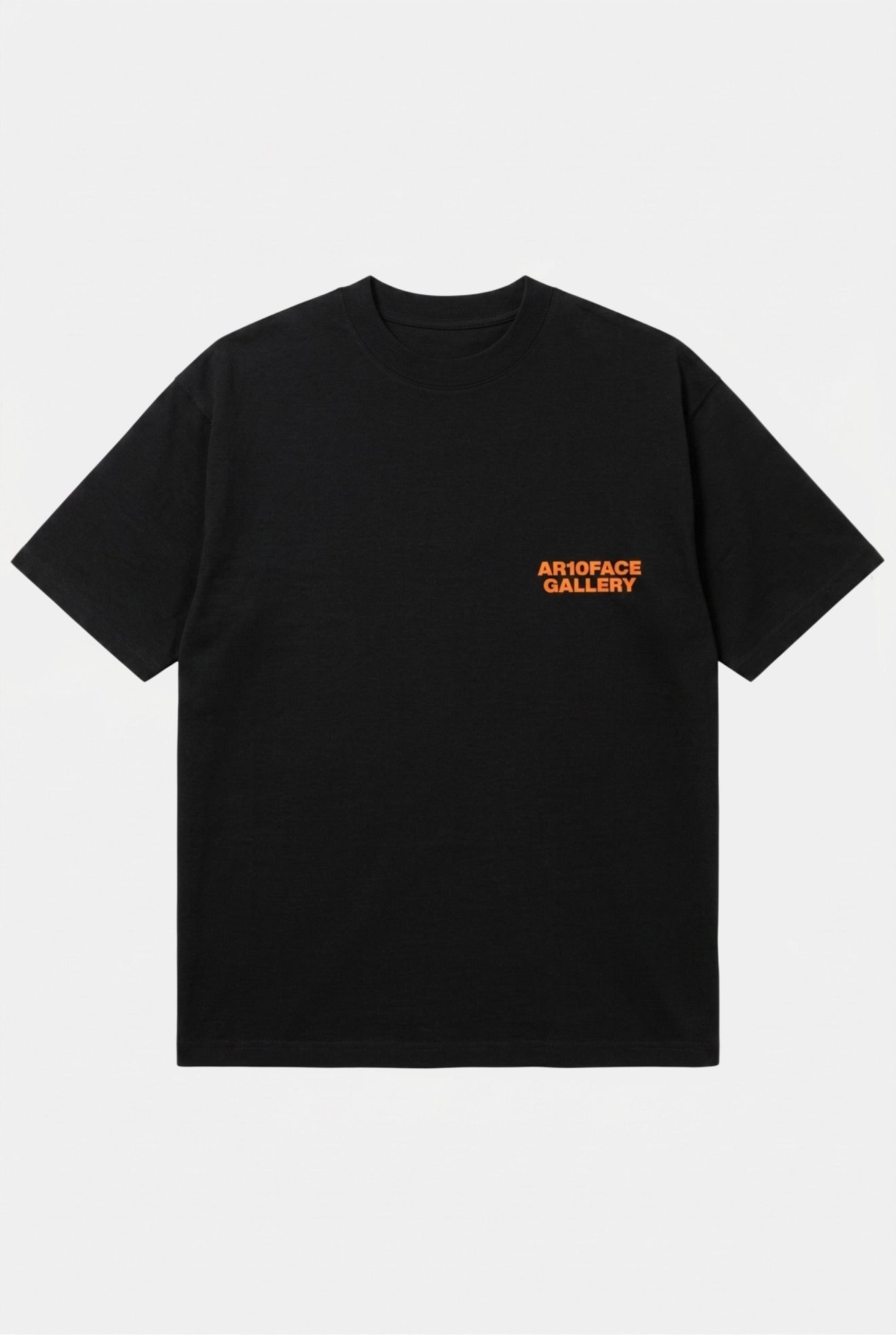 AR10FACE GALLERY Heavyweight T-Shirt Black/Vibrant Orange
