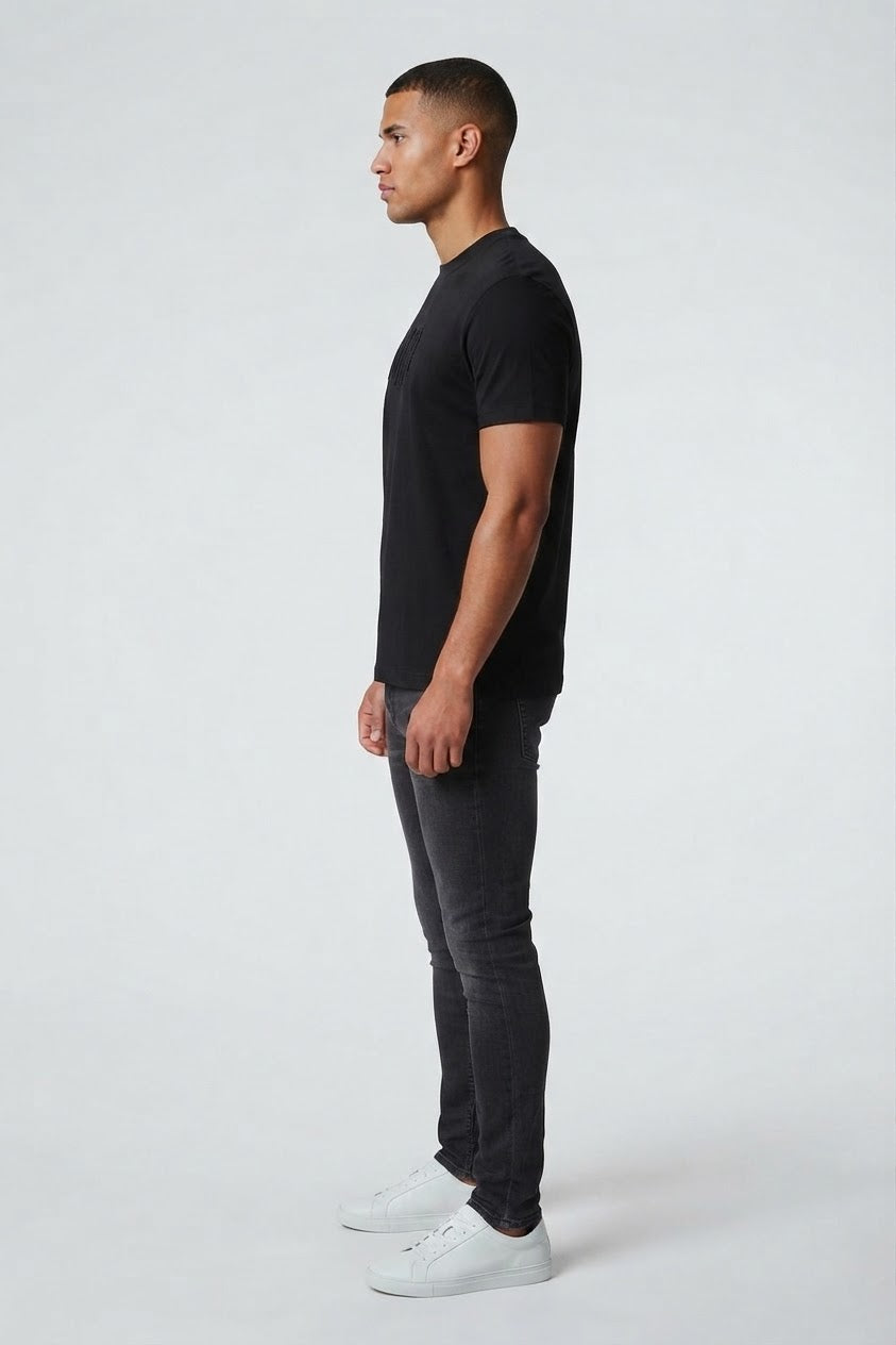 AR10FACE Black Regular Fit T-Shirt