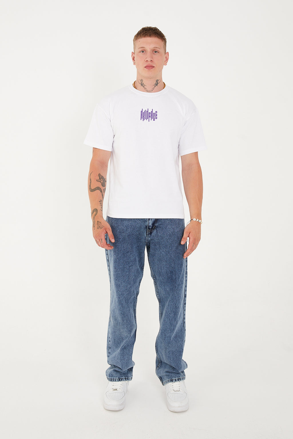 Double Vibe T-Shirt White-Purple