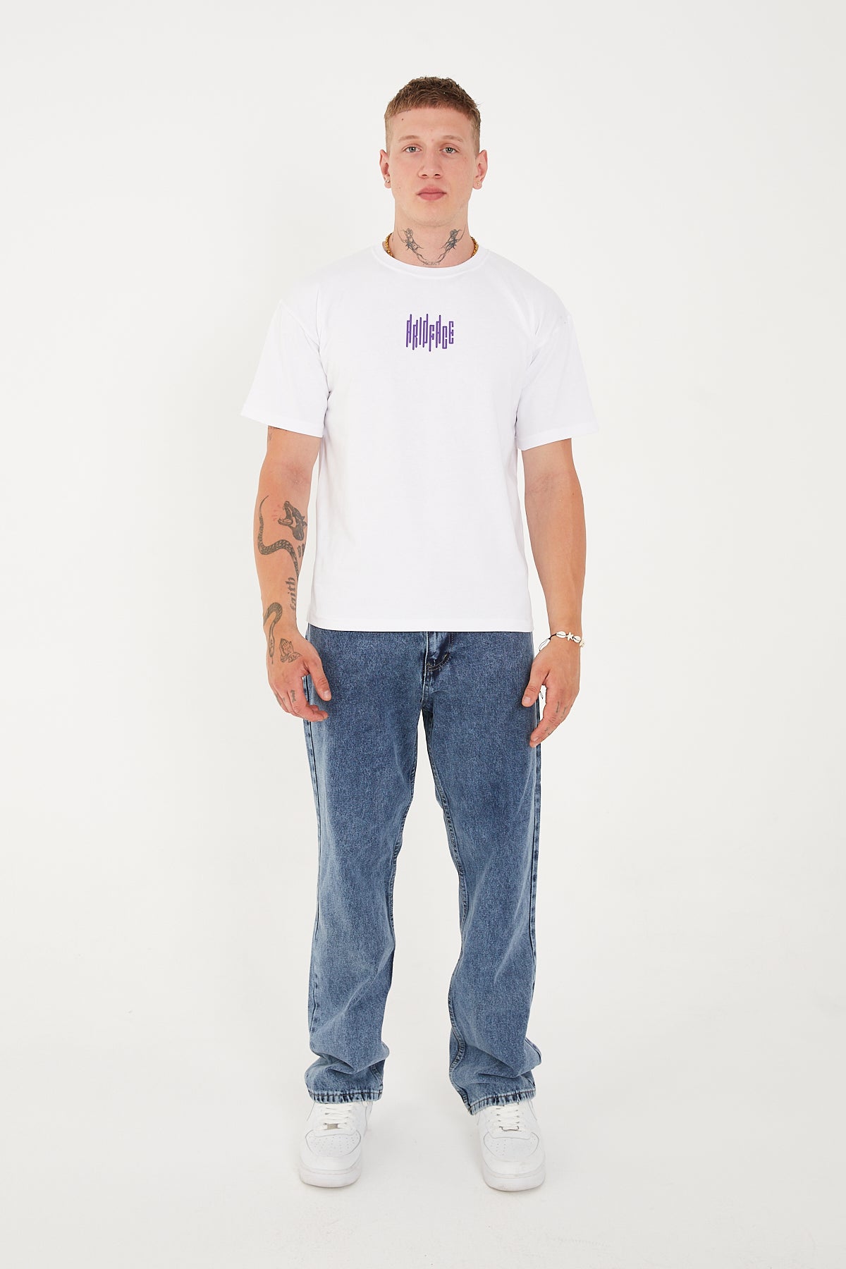 Double Vibe T-Shirt White-Purple